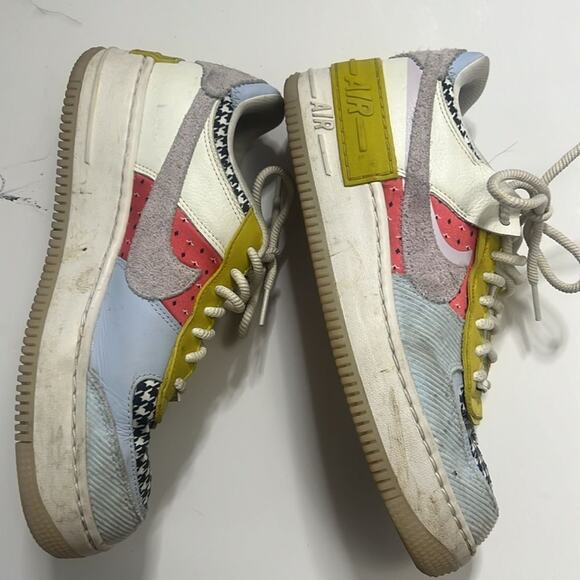 NIKE AIRFORCE 1 SHADOW MULTICOLORED SNEAKERS SIZE 9 DM‎ 8076-100 - Picture 2 of 8